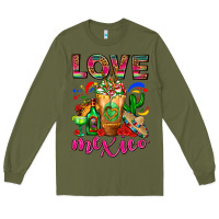 Army Green Love Mexico Cold Drink Frappe Long Sleeve Tee - FaDigitalArtStudio