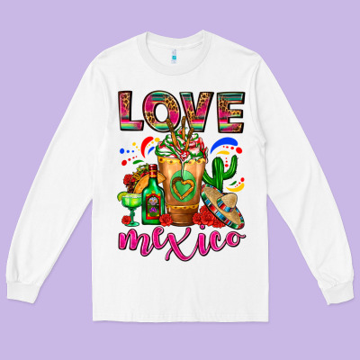 Love Mexico Cold Drink Frappe Long Sleeve Tee Designed By Fadigitalartstudio