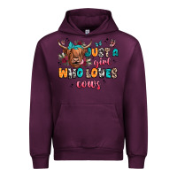 Mauve Wine just a girl who loves cows Urban Hoodie - JahusDesignShop