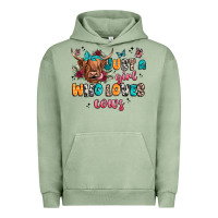 Pigment Oil Green just a girl who loves cows Urban Hoodie - JahusDesignShop