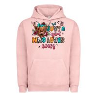 Pigment Salmon just a girl who loves cows Urban Hoodie - JahusDesignShop