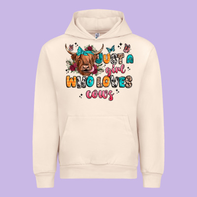 Just A Girl Who Loves Cows Urban Hoodie Designed By Jahusdesignshop