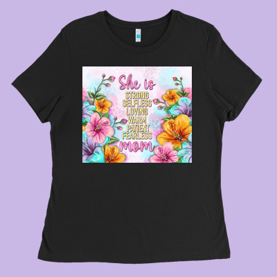 She Is Mom With Flowers Ladies Tee Designed By Tumblerdesignbyshophia