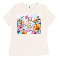 Bone she is mom with flowers Ladies Tee - TumblerDesignByShophia