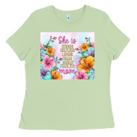 Matcha she is mom with flowers Ladies Tee - TumblerDesignByShophia