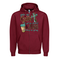 Burgundy give me coffee to get me started & jesus to keep me going Zipper Hoodie - BarkalooDesign