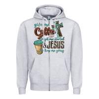 Heather Grey give me coffee to get me started & jesus to keep me going Zipper Hoodie - BarkalooDesign