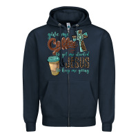 Navy give me coffee to get me started & jesus to keep me going Zipper Hoodie - BarkalooDesign