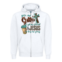 White give me coffee to get me started & jesus to keep me going Zipper Hoodie - BarkalooDesign