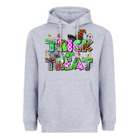Heather Grey trıck or treat Heavyweight Hoodie - AdoDesignShop