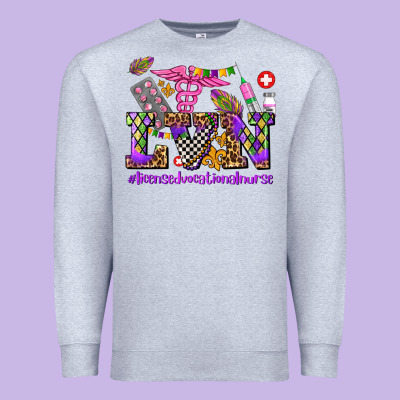 Mardi Gras  Lvn Licensed Vocational Nurse Premium Sweatshirt Designed By Adodesignshop