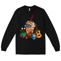 Black Camping Frappe Coffee Long Sleeve Tee - FaDigitalArtStudio