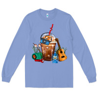 Colony Blue Camping Frappe Coffee Long Sleeve Tee - FaDigitalArtStudio