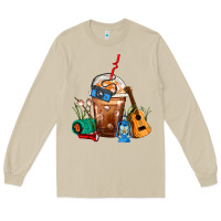 Mushroom Camping Frappe Coffee Long Sleeve Tee - FaDigitalArtStudio