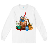 White Camping Frappe Coffee Long Sleeve Tee - FaDigitalArtStudio