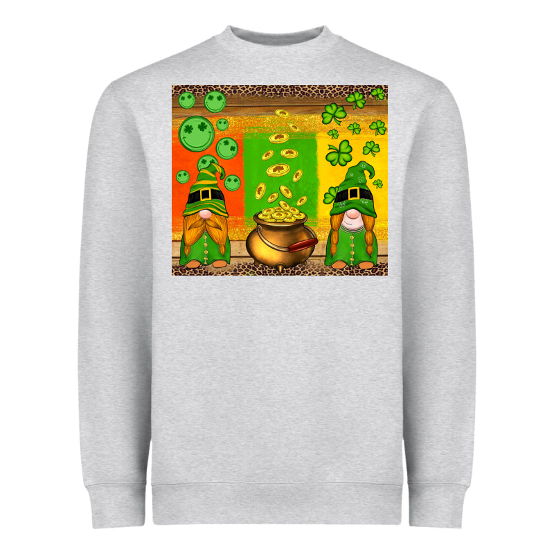 St Patricks Gnomes And Coins With Shamrock Heavyweight Sweatshirt by Artiststas | Teevron