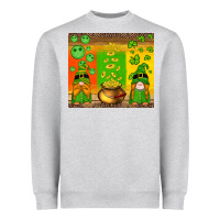 Heather Grey st patricks gnomes and coins with shamrock Heavyweight Sweatshirt - Artiststas
