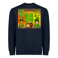 Navy st patricks gnomes and coins with shamrock Heavyweight Sweatshirt - Artiststas
