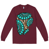 Burgundy gemstone cowhide patches Long Sleeve Tee - RanaPortraitStore