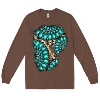 Chestnut gemstone cowhide patches Long Sleeve Tee - RanaPortraitStore