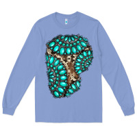 Colony Blue gemstone cowhide patches Long Sleeve Tee - RanaPortraitStore