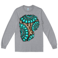 Heather Grey gemstone cowhide patches Long Sleeve Tee - RanaPortraitStore