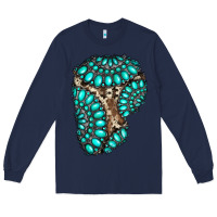 Navy gemstone cowhide patches Long Sleeve Tee - RanaPortraitStore