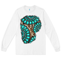 White gemstone cowhide patches Long Sleeve Tee - RanaPortraitStore