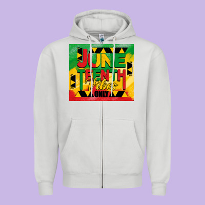 Juneteenth Vibes Only Tumbler Zipper Hoodie Designed By Barkaloodesign