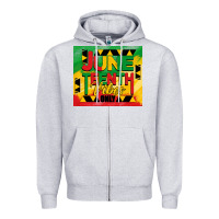Heather Grey juneteenth vibes only tumbler Zipper Hoodie - BarkalooDesign