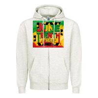 Oatmeal Heather juneteenth vibes only tumbler Zipper Hoodie - BarkalooDesign