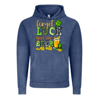 Vintage Denim St. Patrick's Forget luck give me beer Vintage Hoodie - OliviaCreatesArt