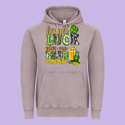 St. Patrick's Forget Luck Give Me Beer Vintage Hoodie Designed By Oliviacreatesart