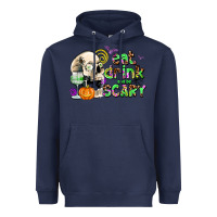 Navy eat drınk and be scary Heavyweight Hoodie - AdoDesignShop