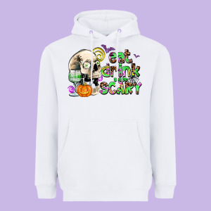 Eat Drınk And Be Scary Heavyweight Hoodie Designed By Adodesignshop