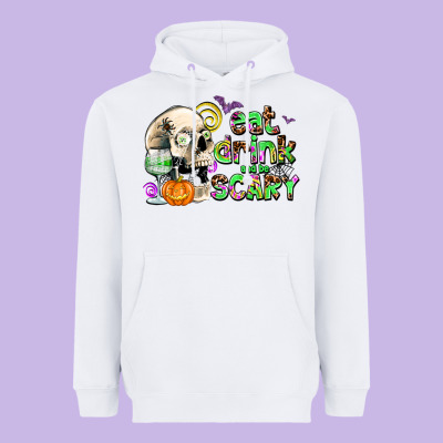 Eat Drınk And Be Scary Heavyweight Hoodie Designed By Adodesignshop