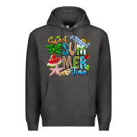 Charcoal Heather summer time Premium Hoodie - CowhideDigitalArt