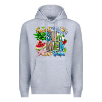 Heather Grey summer time Premium Hoodie - CowhideDigitalArt
