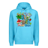 Ocean Blue summer time Premium Hoodie - CowhideDigitalArt