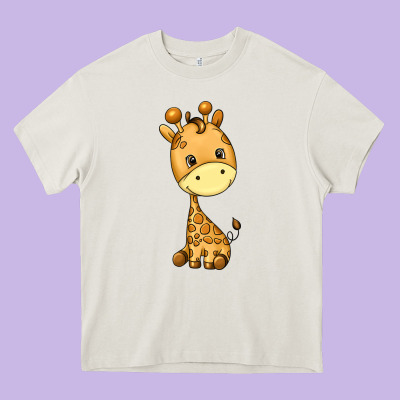 Giraffe Heavy Core Tee Designed By Texasbilliewilder