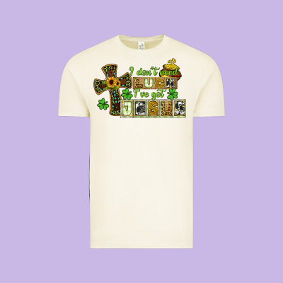 I Dont Need Luck Ive Got Jesus Vintage Tee Designed By Cowgirlartshop
