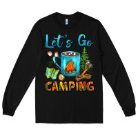 Black Let's Go Camping Coffee Mug Long Sleeve Tee - FaDigitalArtStudio