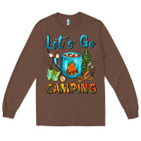 Chestnut Let's Go Camping Coffee Mug Long Sleeve Tee - FaDigitalArtStudio