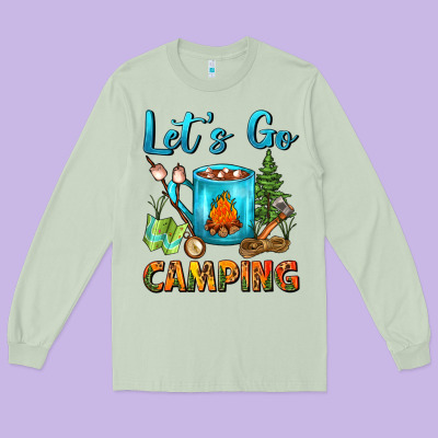 Let's Go Camping Coffee Mug Long Sleeve Tee Designed By Fadigitalartstudio