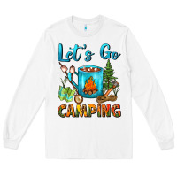 White Let's Go Camping Coffee Mug Long Sleeve Tee - FaDigitalArtStudio