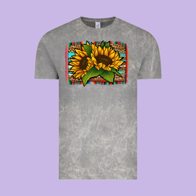 Sunflower Serape Leopard Background Vintage Tee Designed By Jasminsmagicworld