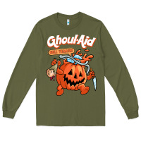 Army Green cool ghoul aid funny ghoul pumpkin cute meme halloween t shirt Long Sleeve Tee - maiPhamDesign
