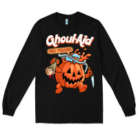 Black cool ghoul aid funny ghoul pumpkin cute meme halloween t shirt Long Sleeve Tee - maiPhamDesign