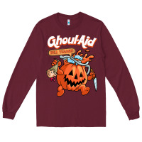 Burgundy cool ghoul aid funny ghoul pumpkin cute meme halloween t shirt Long Sleeve Tee - maiPhamDesign