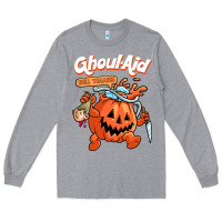 Heather Grey cool ghoul aid funny ghoul pumpkin cute meme halloween t shirt Long Sleeve Tee - maiPhamDesign